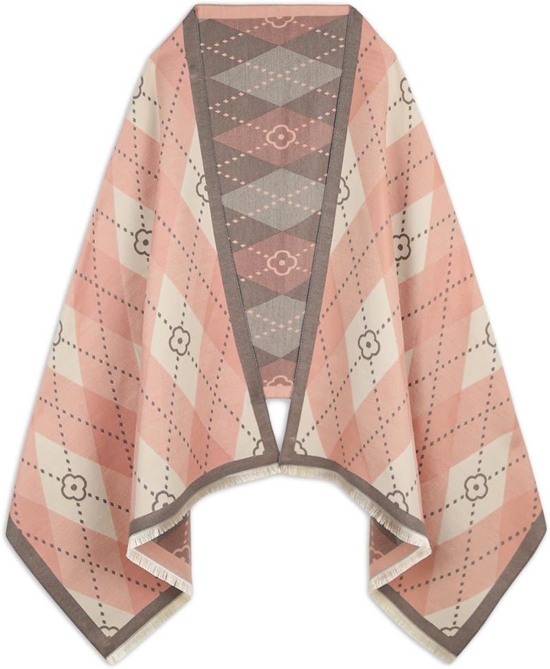 EXTREE Scarfs for Women Pashmina Silky Shawl Wrap for Evening Dressing Blanket Open Front Poncho Cape - Image 1